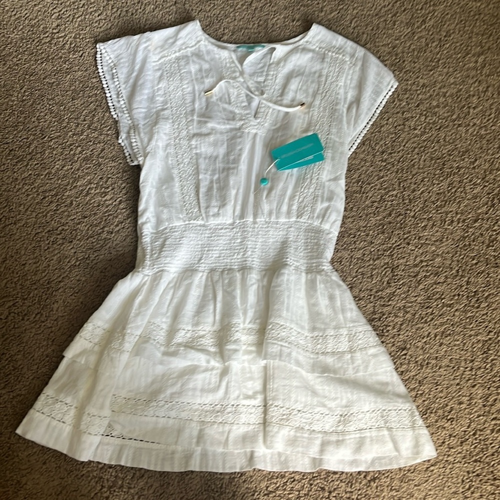 Melissa odabash Georgie white dress size large NEW